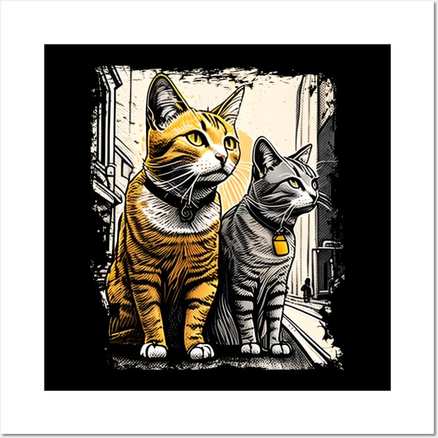 Funny Cat Support Your Local Street Cats Wall Art by Danielle Shipp